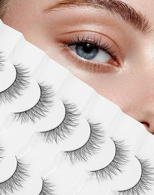 Natural Lashes Natural Eyelashes Short Eyelashes Natural Look False Eyelashes Wispy Eye Lashes Small Lashes Fake Lashes K33-Velvo Beauty
