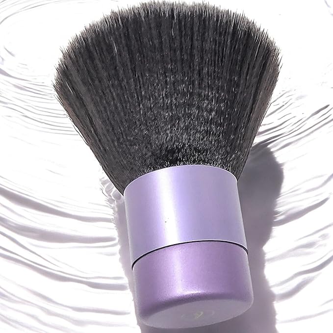 Luxurious and Large Ultra Soft Fluffy Powder Brush, Multipurpose Face, Body, Barber and Beauty Tool, with wooden base Soft Kabuki Brush by BevyGold (Violet)-Velvo Beauty