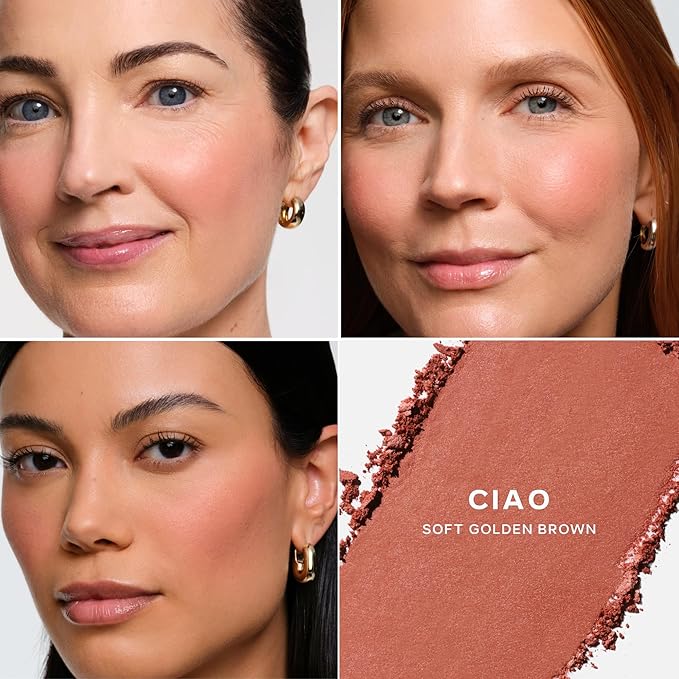 Saie SuperSuede Baked Blush - Talc-Free Powder Blush for All Day Wear - Enriched with Plant-Derived Squalane + Glycerin to Help Moisturize Dry Skin - Ciao (0.1 Ounce)-Velvo Beauty