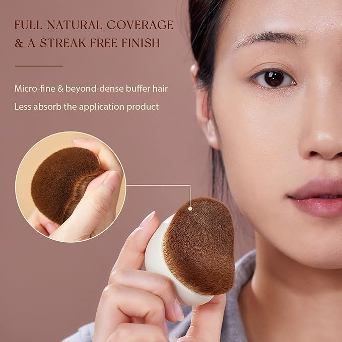 Jessup Makeup Brush, Foundation Brush Flat Top Kabuki Brush for Face Blush Liquid Powder Foundation Brush for Blending Buffing Stippling with Gift Box, Light Gray SF002-Velvo Beauty