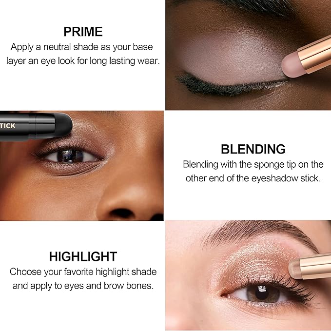 FV Cream Shimmer Eyeshadow Stick,Long Lasting & Waterproof, Multi-Use & High Pigment Eyeshadow Makeup Stick, Pearl Shimmer-Velvo Beauty