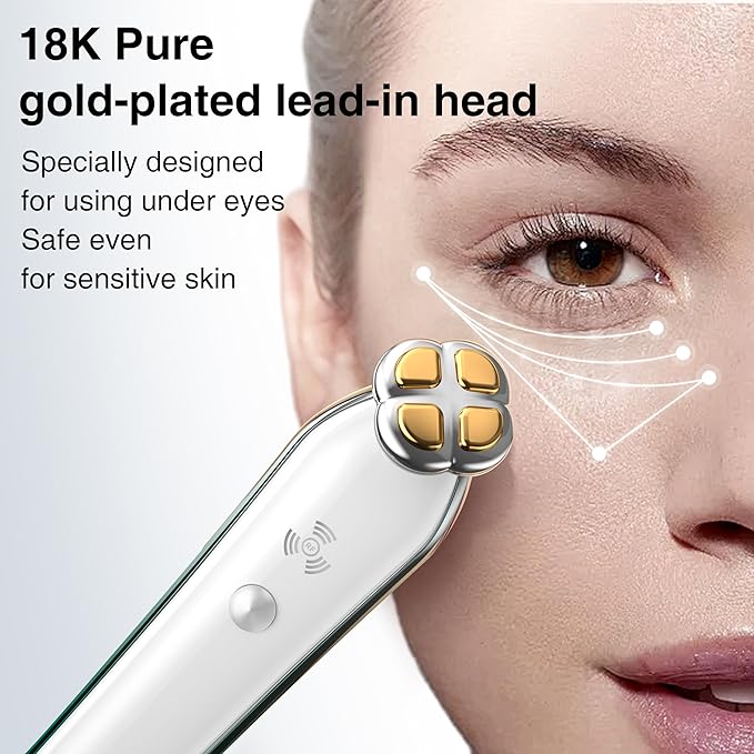 Puffy Eyes Treatment | Eye Puffiness | Eye Bags | Crows Feet | Fine Line Reducing - TS-Lifter Technology(Minor Stings) + Radio Frequency - 2 in 1 Professional RF Eye Anti Aging Device-Velvo Beauty