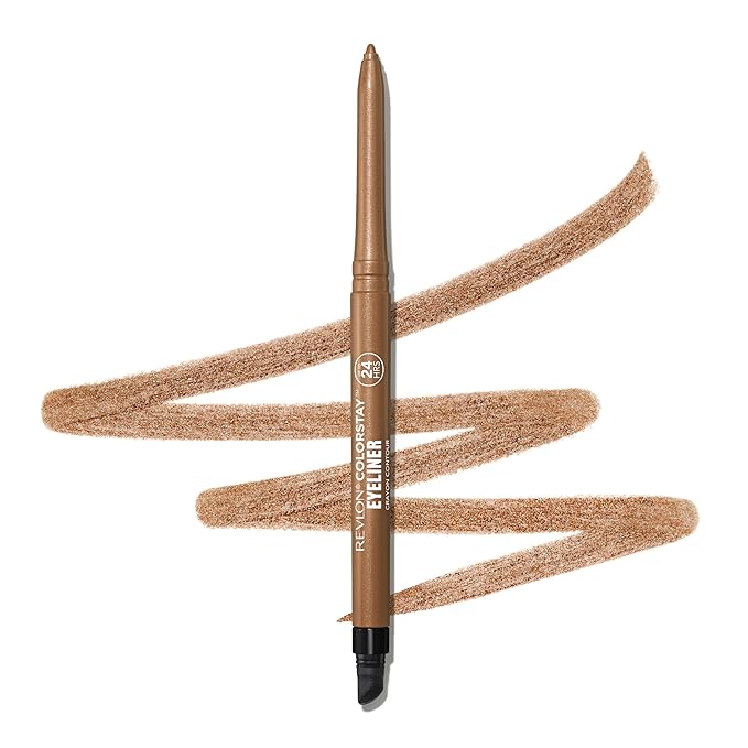 REVLON ColorStay Pencil Waterproof Eyeliner, Smudge-Proof, Eye Makeup with Built-In Sharpener, 212 Bronze, 0.01 oz-Velvo Beauty