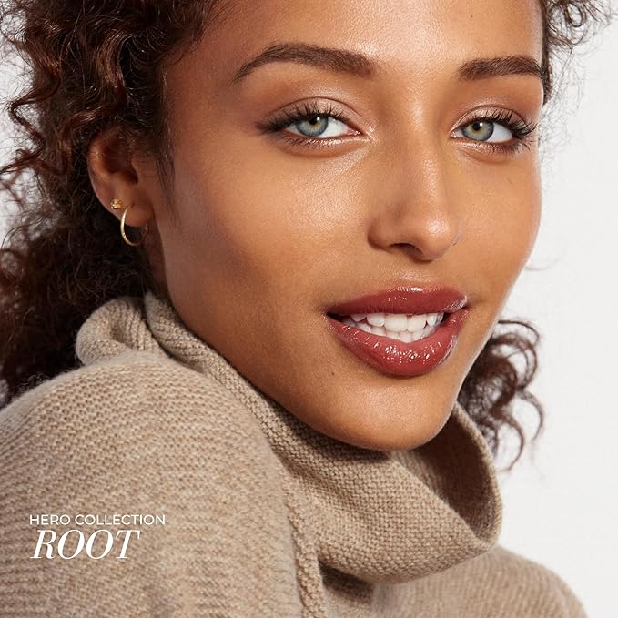 FITGLOW Beauty Lip Colour Serum | Hydrating Lip Gloss | Plumping Anti-Aging Lip Treatment | Natural Shine with Pomegranate Sterols & Collagen | Buildable Color for Dry Chapped Lips | Root - 10g-Velvo Beauty