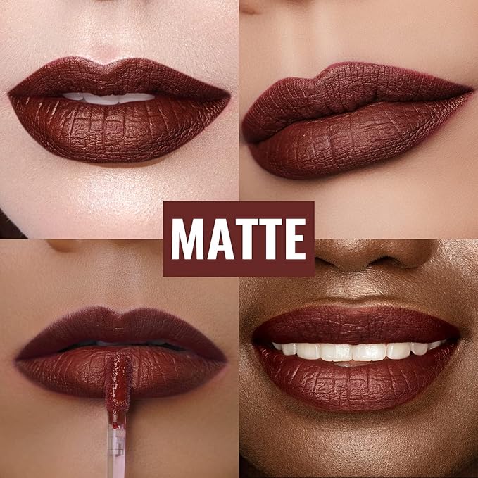 Oulac Matte Liquid Brown Lipstick for Women, Long Lasting Lipstick Waterproof Lip Stain, No Transfer, Creamy High Pigmented Formula with Rose Oil, Vegan & Cruelty-Free,Brown M03-Velvo Beauty