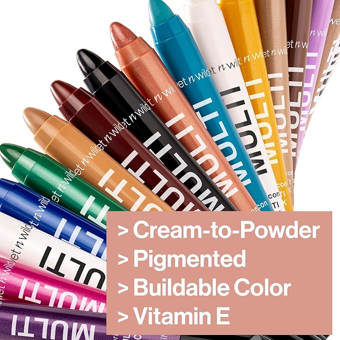 wet n wild Color Icon Cream Eyeliner Eyeshadow Multi-Stick, Moisturizing, Nourishing Velvety Cream-to-Powder Buildable & Blendable Formula, Cruelty-Free & Vegan - Ros-I-Locks-Velvo Beauty