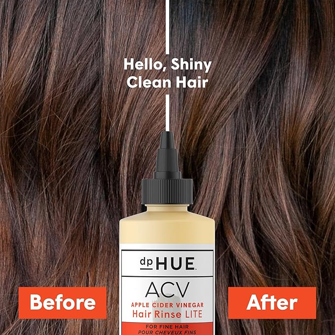 dpHUE Apple Cider Vinegar Hair Rinse Lite, 20 oz - Shampoo Alternative, Scalp Cleanser & Post Workout Rinse - Won’t Weigh Fine Hair Down - Removes Buildup & Sweat-Velvo Beauty
