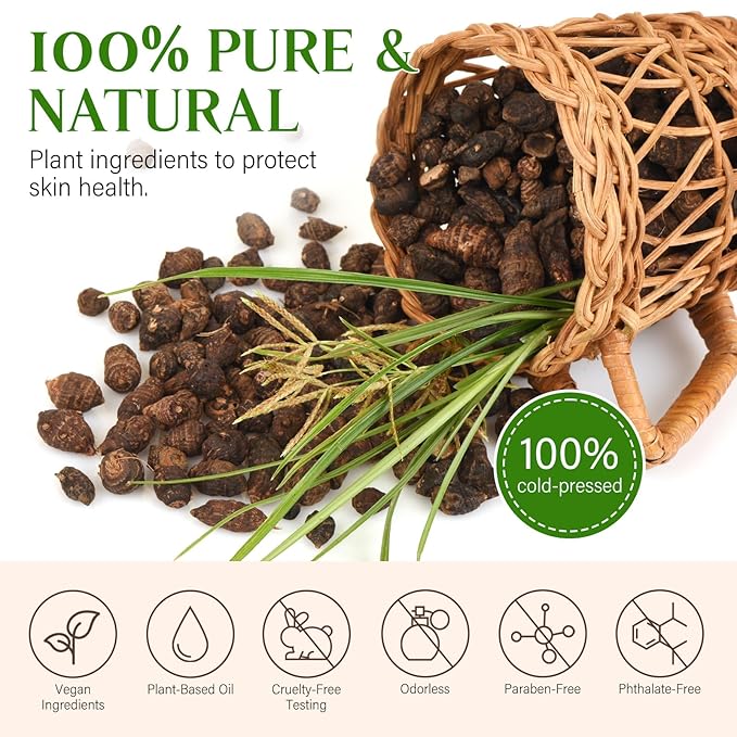 Cyperus Rotundus Oil,Cyperus Oil,Cyprus Rotundus Oil for Hair Removal,Cyperus Oil Natural, Soothing and gentle,Reducing Body Hair Growth,Smooth Skin & Hair Removal,60ml-Velvo Beauty