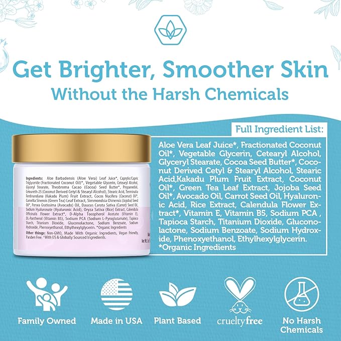 Advanced Vitamin C Face Cream - Brightening & Nourishing with Jojoba Oil, Kakadu Plum for Fine Lines, Wrinkles-Velvo Beauty
