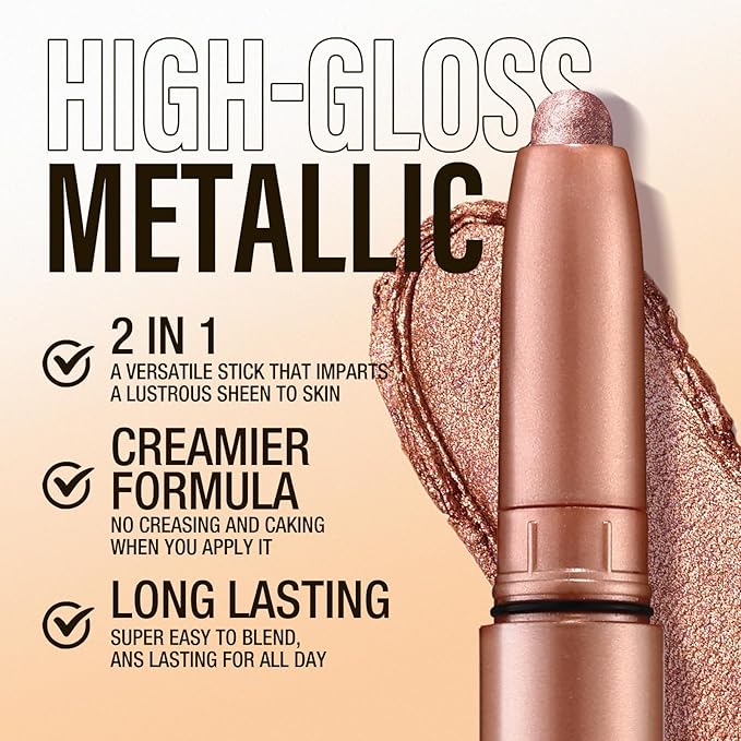 Jolilab Eyeshadow Stick Set, 2 Colors Matte Professional Bright-Colored Contouring and Highlight Eyeshadow Stick, Cream Waterproof Long Lasting High Pigmented Eye Shadow. (2, 06+12 2pcs)-Velvo Beauty