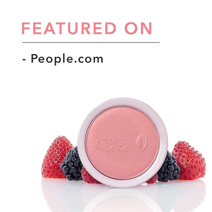 100% PURE Powder Blush (Fruit Pigmented), Chiffon, Soft Shimmery Finish, Nourishes Skin w/Rosehip Oil, Cocoa Butter, Natural Makeup (Soft Pink) - .32 oz-Velvo Beauty