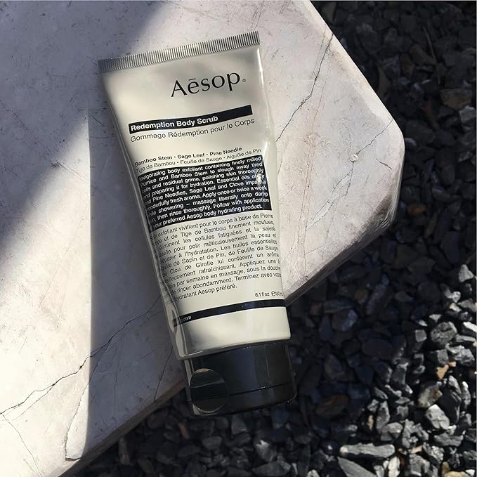 Aesop Redemption Body Scrub | Finely Milled Pumice and Aromatic Botanicals to Polish the Skin | 6.5oz / 180mL-Velvo Beauty
