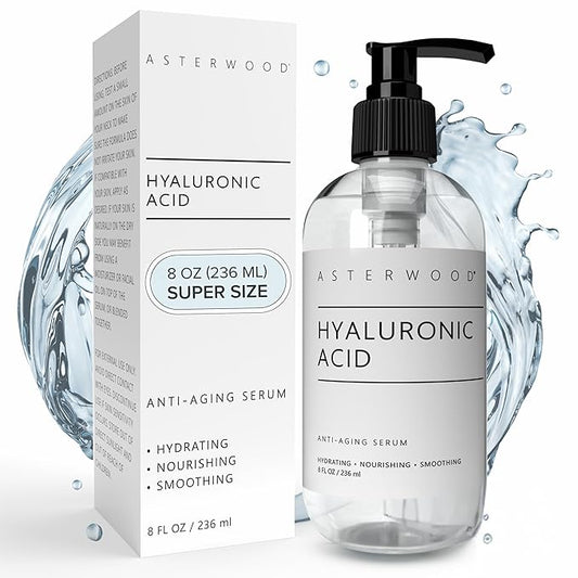 Asterwood Hyaluronic Acid Serum for Face - Plumping, Anti-Aging, Hydrating - Fragrance-Free - 8 Fl Oz-Velvo Beauty