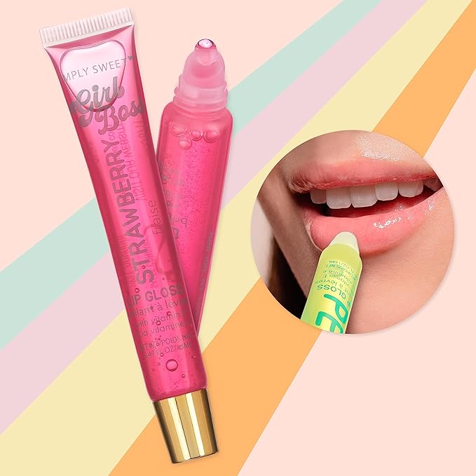 Expressions 12pc Clear Lip Gloss Pack – Lip Oils with Vitamin E and Essential Oils, Flavored Lip Gloss Clear Tubes, Hydrating Lip Glow Oil, Tinted Lip Oil, Lip Moisturizer-Velvo Beauty