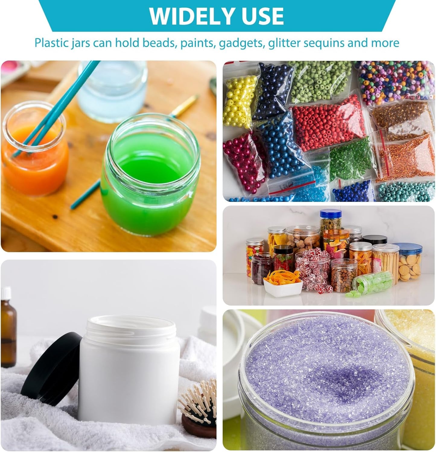 8 oz Clear Plastic Round Jars with Black Lids, 40pcs 8oz 250ml Leak-Proof Wide-Mouth Cosmetic Storage Containers for Slime, Kitchen Use, Beauty Products, Cream, Scrubs, Bath Salt and More-Velvo Beauty