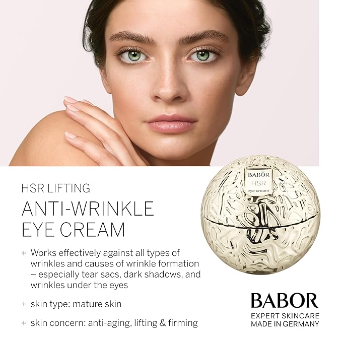 BABOR HSR Lifting Eye Cream, Anti Aging Eye Cream Instantly Minimizes Wrinkles Bags & Dark Circles, Eyelid Cream, Infused with Collagen to Smooth and Firm Under Eye, 1 oz-Velvo Beauty