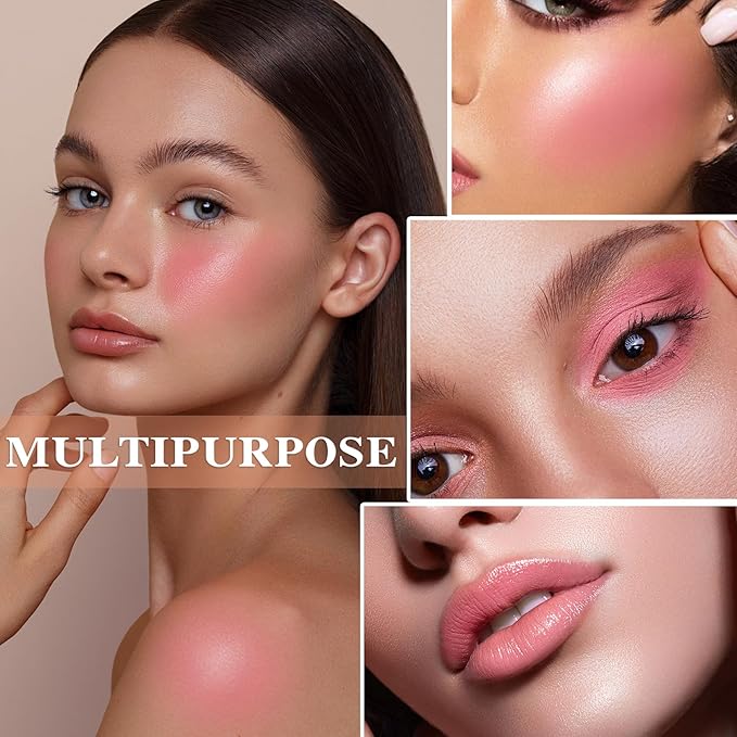2 Colors Blush Stick,Multi-Use Cream Blush,Waterproofing Highly Pigmented Makeup Stick,Moisturizing Makeup Cream Set A4-Velvo Beauty