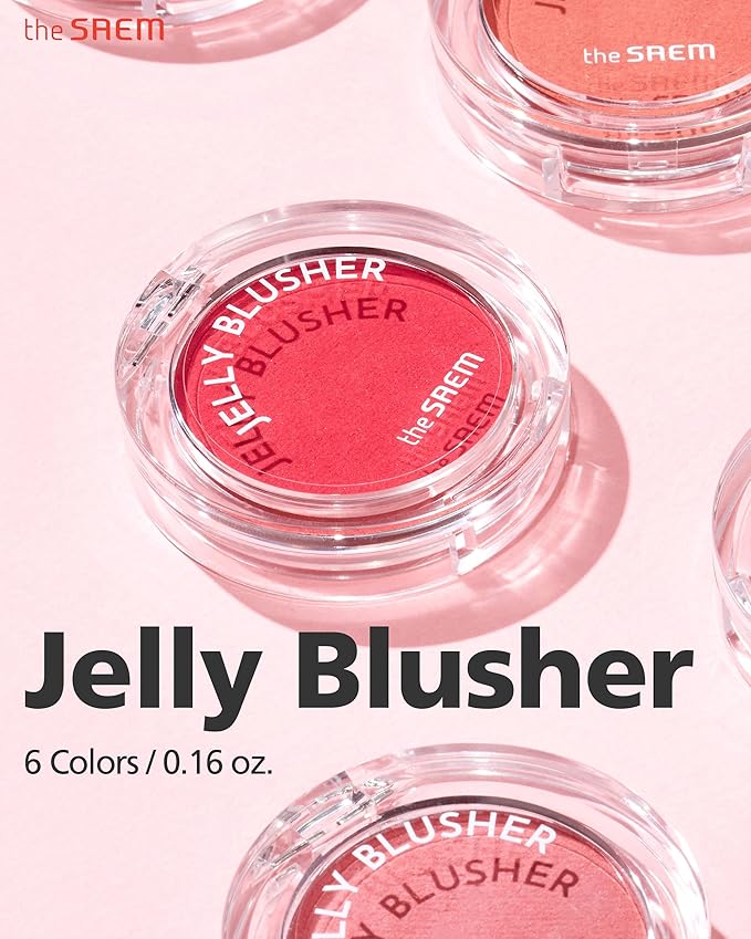 THESAEM Jelly Blusher CR01 Peach Crush - Velvety Finish Soft Jelly Powder Cheek - Easy Blending Formula- Lightweight, Smooth, Natural Buildable Blusher-Velvo Beauty