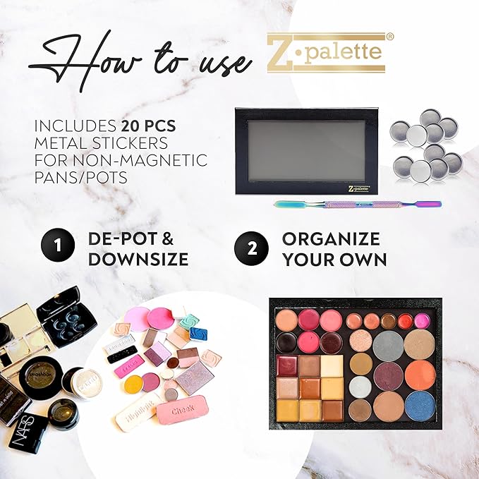 Large Magnetic Makeup Palette, Empty Magnetic Palette, Universal Magnet makeup palette for Eyeshadows, Powders, Customizable Beauty Organizer with Clear Window-Velvo Beauty