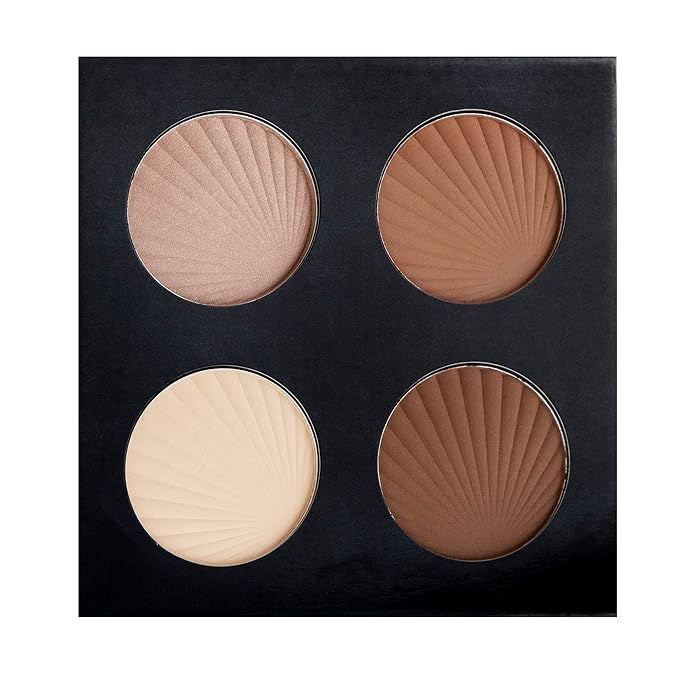 ELLEN TRACY Contour Palette, Full Coverage, Highlight, Illuminate, Light Contour and Dark Contour, Contour Makeup Palette for Women and Girls-Velvo Beauty