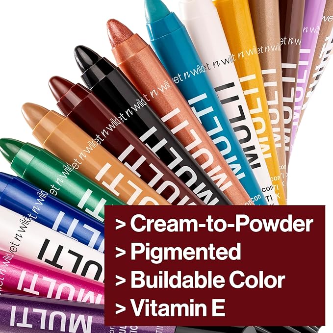 wet n wild Color Icon Cream Eyeliner Eyeshadow Multi-Stick, Moisturizing, Nourishing Velvety Cream-to-Powder Buildable & Blendable Formula, Cruelty-Free & Vegan - Burning Bridge-Velvo Beauty