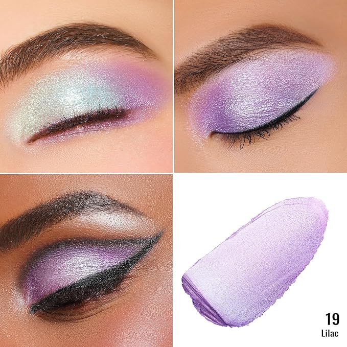 Oulac Purple Cream Eyeshadow also for Highlighter Large Capacity Highly Pigmented Eye Shadow Waterproof &Long Lasting with Moisturizing Formula, Shimmer Glitter Eye Makeup. 6g.(19)-Velvo Beauty