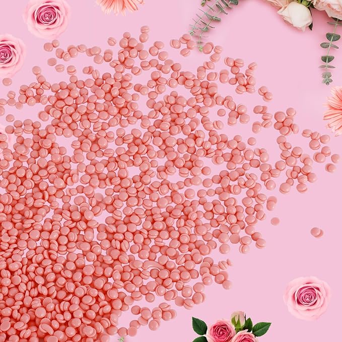 PURPLESKY Wax Beads, 1lb Coarse Beads for Hair Removal - Suitable for Face, Legs, Chest, Back, Bikini (Rose Scent)-Velvo Beauty
