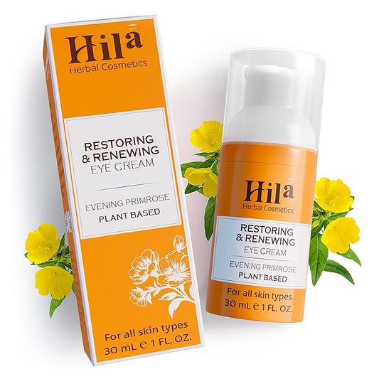 Restoration and Renewal Eye Cream – Evening Primrose Plant Based - Under Eye Cream for All Skin Types, Hydrating Eye Cream, Eye Wrinkle Cream for Women & Men - 30ml-Velvo Beauty