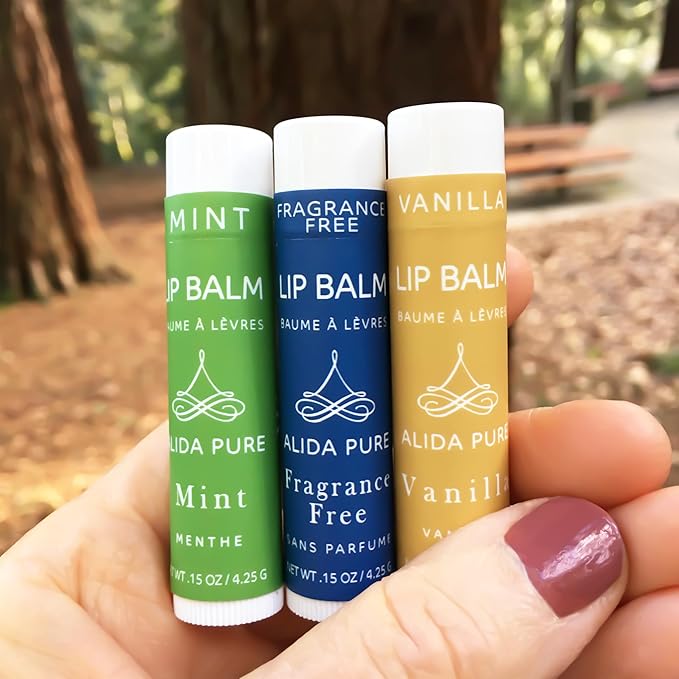 Favorites Lip Balm Collection, Vegan Lip Balm Set, Bees Wax Free, Coconut Oil Free, Avocado Oil, Organic Jojoba Oil, Vitamin E, Natural Moisturizer For Dry Cracked Lips, 3 Tube Set-Velvo Beauty