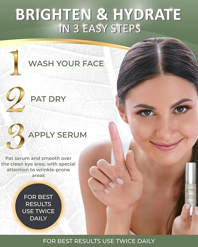 Blend Organic Eye Serum For Bags Under Eyes - Dark Eye Circle Remover with Eyebright Extract - Under Eye Serum For Dark Circles and Puffiness - Anti Aging Eye Cream For Women (0.5Oz)-Velvo Beauty