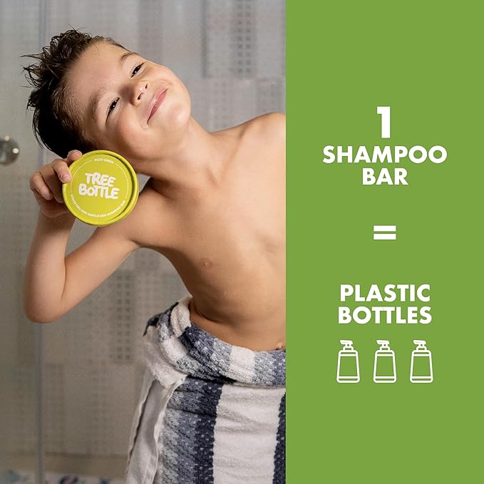 Tree Bottle Hydrolyzed Oat Protein + Aloe Vera Shampoo Bar for Kids – Gentle & Nourishing for Sensitive Scalps - Natural, Tear-Free, Sulfate & Paraben-Free - Made in USA - 4.5oz-Velvo Beauty