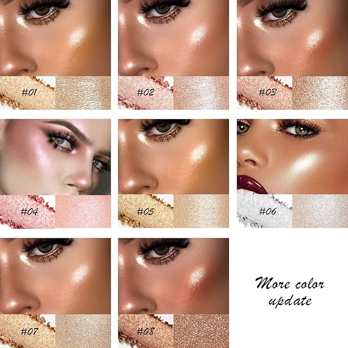Shimmer Highlighter Palette Brown Color for Black Women,Highlight Makeup for Face/Body,Long Lasting Glow Illuminate Powder for Medium Skin,Highlighting Contour Palettes,Cruelty-Free-Velvo Beauty