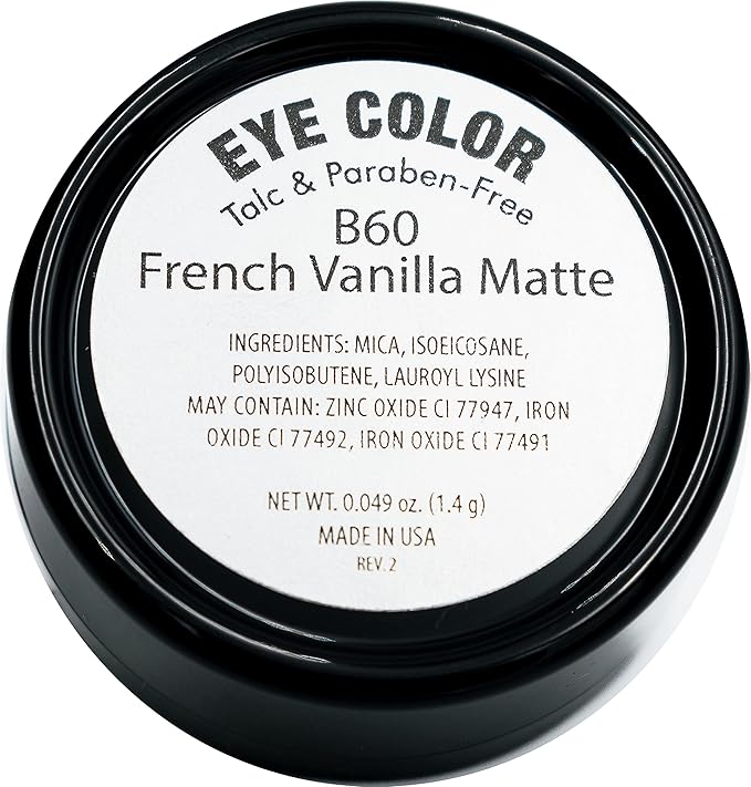 Naked French Vanilla Off White Nude Neutral Matte Pressed Powder Single Vegan Eyeshadow; Talc, Paraben & Cruelty Free-Velvo Beauty
