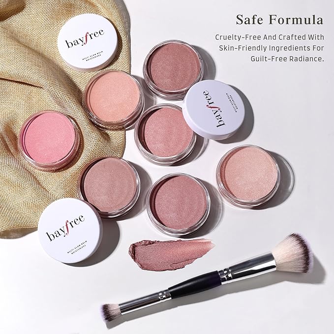 Multi Glow Balm Set, Cream Blush with Double-ended Brush, Radiant Finish, Hydrating, Creamy, Radiant Finish, Lightweight & Blendable Color, Face Balm-Velvo Beauty