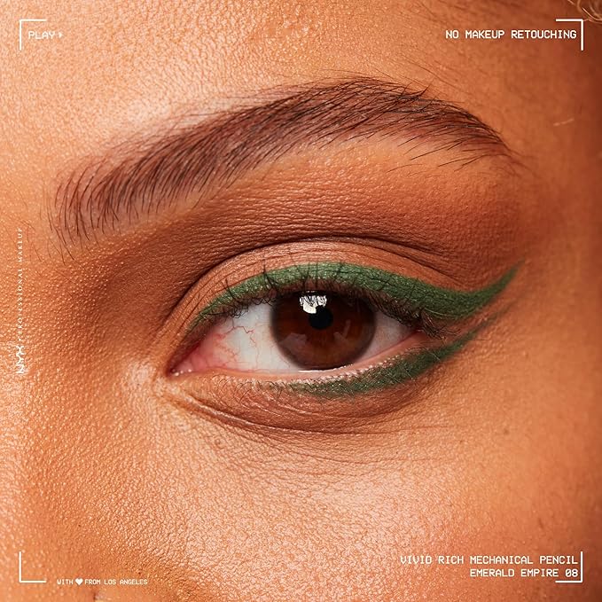 NYX PROFESSIONAL MAKEUP Mechanical Eye Pencil, Vivid Rich Mechanical, Creamy Retractable Eyeliner - Emerald Empire, Emerald Green Eyeliner-Velvo Beauty
