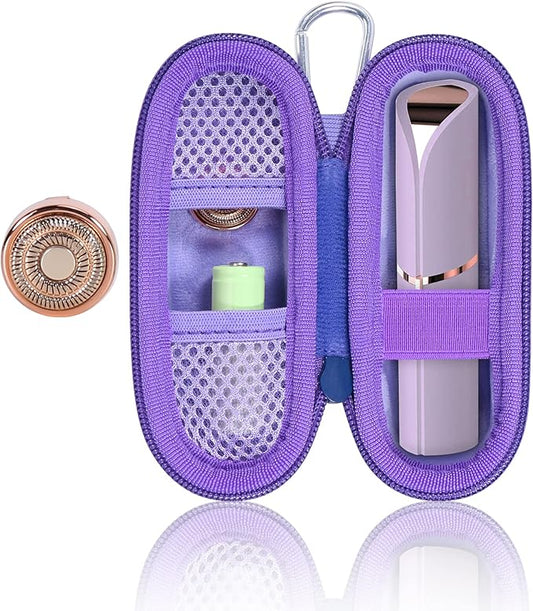 co2CREA Hard Case and Replacement Head Compatible with Finishing Touch Flawless Facial Hair Remover Electric Face Razor for Women (Lavender Case + Replacement Head)-Velvo Beauty