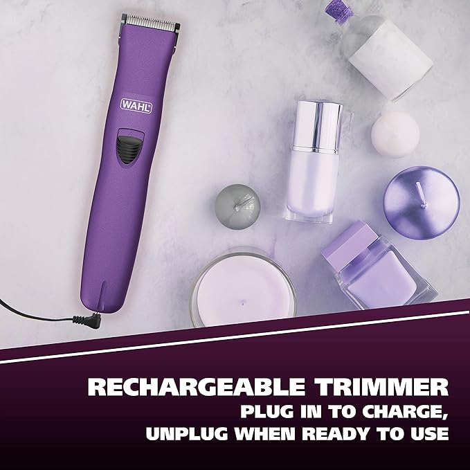 Wahl Pure Confidence Rechargeable Electric Trimmer, Shaver, & Detailer for Smooth Shaving & Trimming of The Face, Underarm, Eyebrows, & Bikini Areas – Model 9865-100-Velvo Beauty