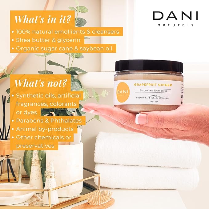 Naturals Sugar Scrub - Gently exfoliates with organic cane sugar, leaving skin soft and radiant. Infused with grapefruit and ginger, it deeply moisturizes. 14 oz-Velvo Beauty