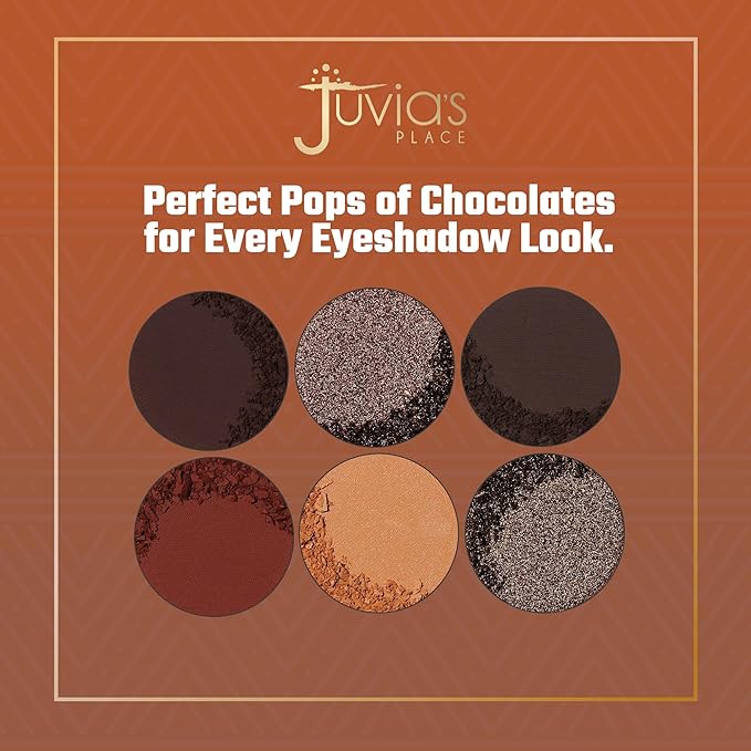 Juvia's Place Palette The Chocolates - Tan, Auburn, Shades of 6, Rich Dark Chocolate Palette, Professional Eye Makeup, Pigmented Palette, Makeup Palette for Eye Color & Shine-Velvo Beauty