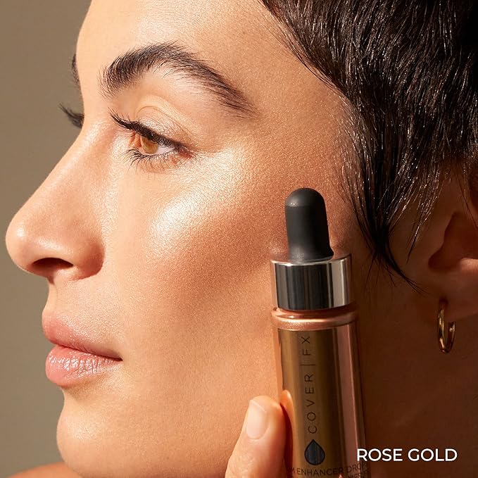 COVER FX Custom Enhancer Drops - Rose Gold: Bronzed Pink Finish - 15mL - Radiant Glow - Liquid Highlighter-Velvo Beauty