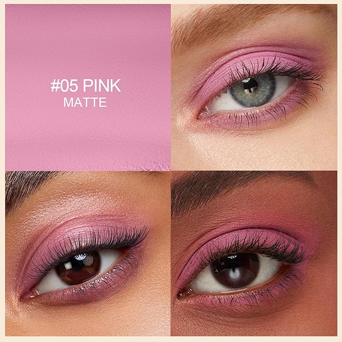 Erinde Waterproof Eyeshadow Stick, Cream Eye Shadow Stick, Long-Lasting, Crease-Proof, Cream to Powder Buildable & Blendable Eye Shadow Pencils Crayon, Vegan & Cruelty-Free, 05 Pink-Velvo Beauty