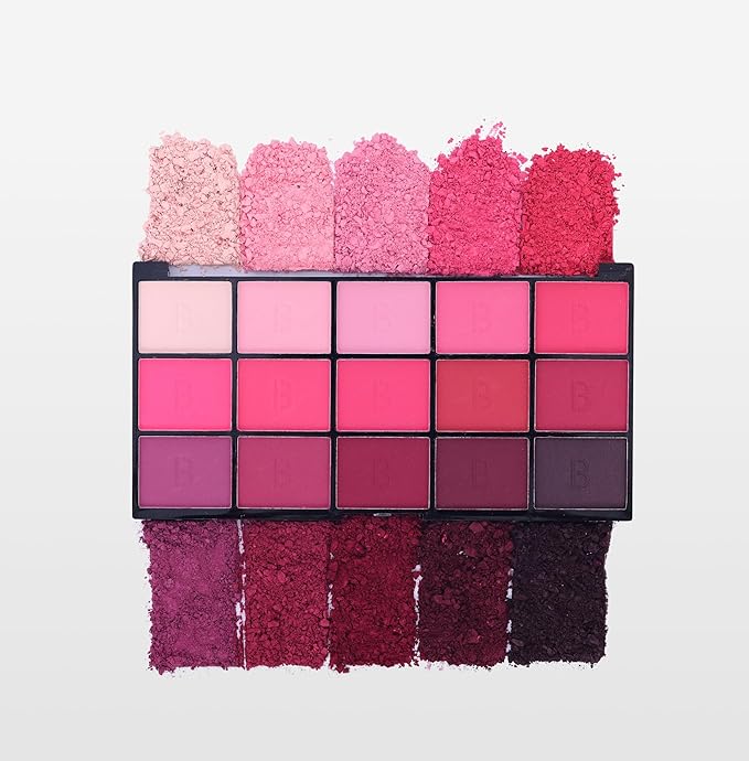 15 Colors Eyeshadow Palette | Versatile Range for Unlimited Eye Looks. (Rose)-Velvo Beauty