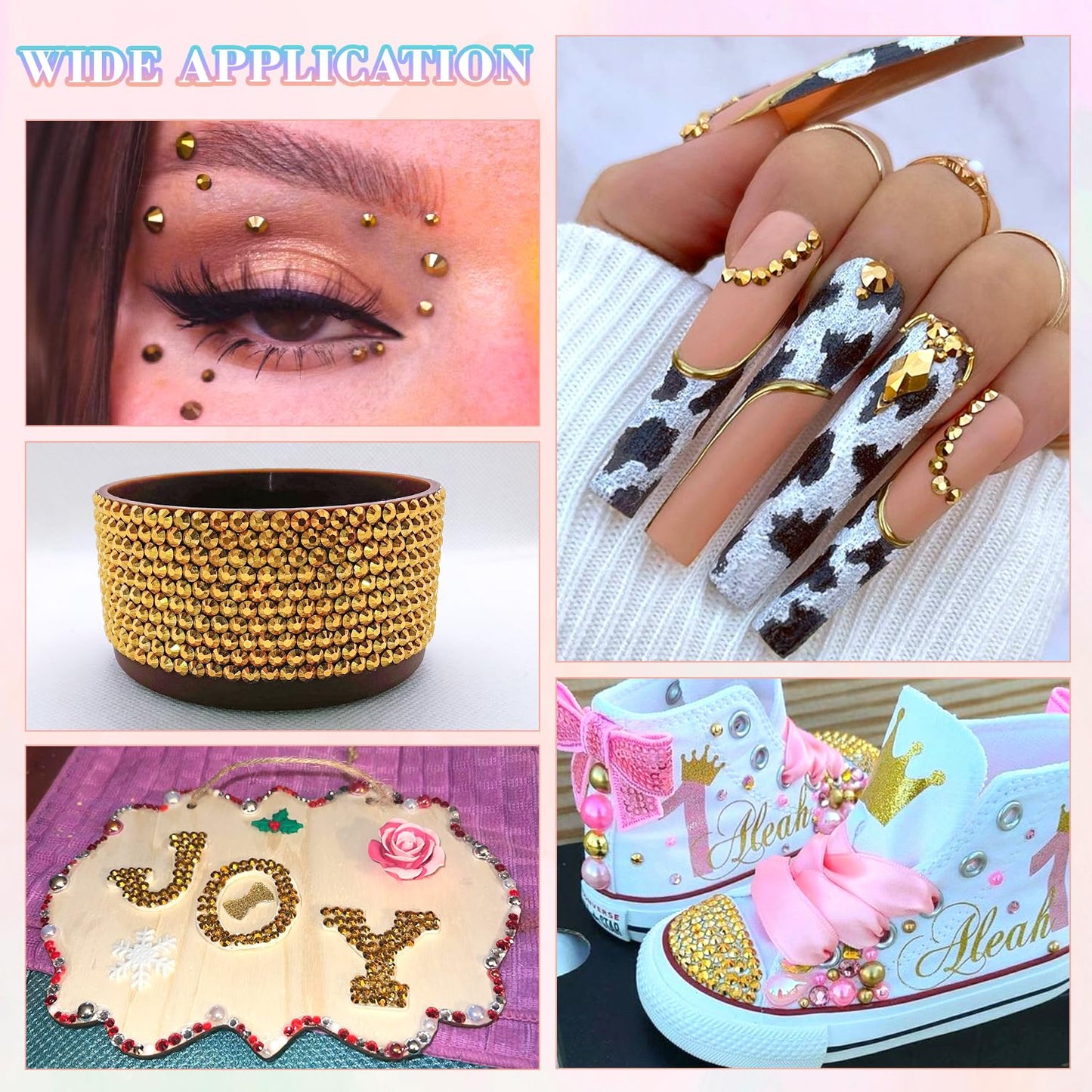 30000Pcs Resin Gold Rhinestones for Bedazzling Crafting with b7000 Jewelry Glue, Bulk Flatback Gems Bedazzler Kit for Crafts Clothes Shoes Fabric Nail Diamond Art, Assorted Size 2/3/4/5/6mm-Velvo Beauty