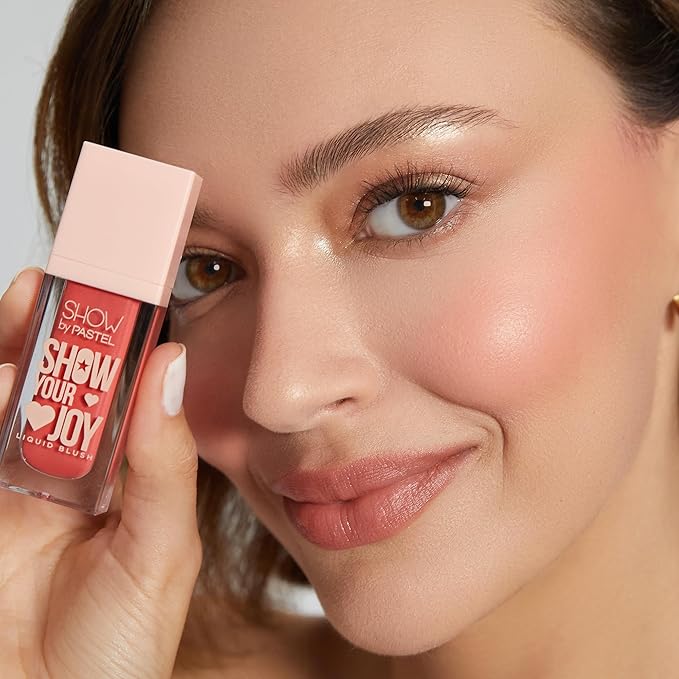 Show Your Joy Liquid Blush 56 | Orange | Dewy Finish | Natural Looking | Clean Beauty | Moisturize The Skin Up to 24 Hours | Cruelty-Free | Natural and Fresh Looking | 0.141 fl.oz.-Velvo Beauty