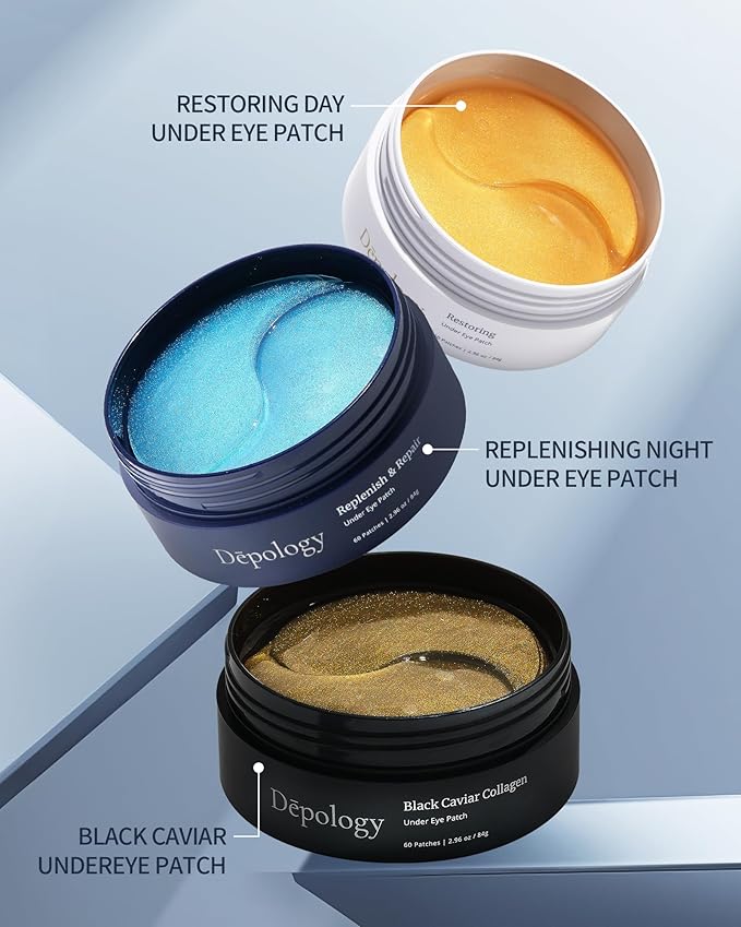 depology Replenish & Repair Under Eye Patches for Puffy Eyes, Wrinkles (60 Patches) | Hydrating with Ceramides and Hyaluronic Acid for All Skin Types | Botanical Extracts Eye Gel Pads 2.96 fl oz-Velvo Beauty