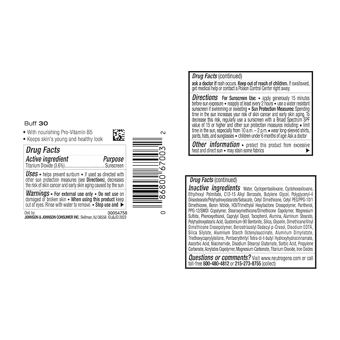 Neutrogena Healthy Skin Liquid Makeup Foundation with Broad Spectrum SPF 20 Sunscreen, Medium Coverage Foundation with Nourishing Pro-Vitamin B5, Buff 30, 1 fl. oz-Velvo Beauty