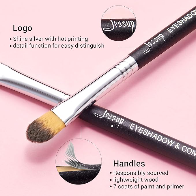 Jessup Eye Makeup Brushes 10 pcs, Premium Synthetic Eyeshadow Blending Concealer Eyebrow Eyeliner Brush Set T315-Velvo Beauty