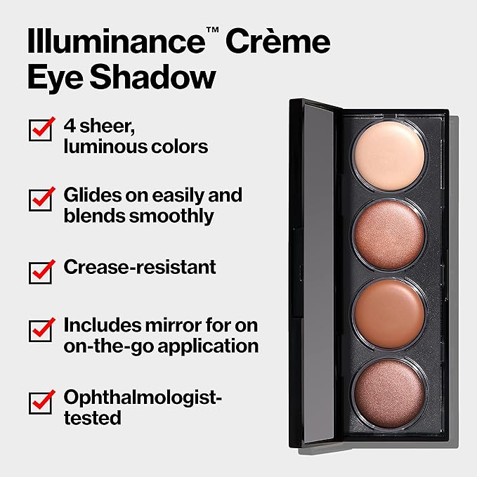 Revlon Crème Eyeshadow Palette, Illuminance Eye Makeup with Crease- Resistant Ingredients, Creamy Pigmented in Blendable Matte & Shimmer Finishes, 710 Not Just Nudes, 0.12 Oz-Velvo Beauty