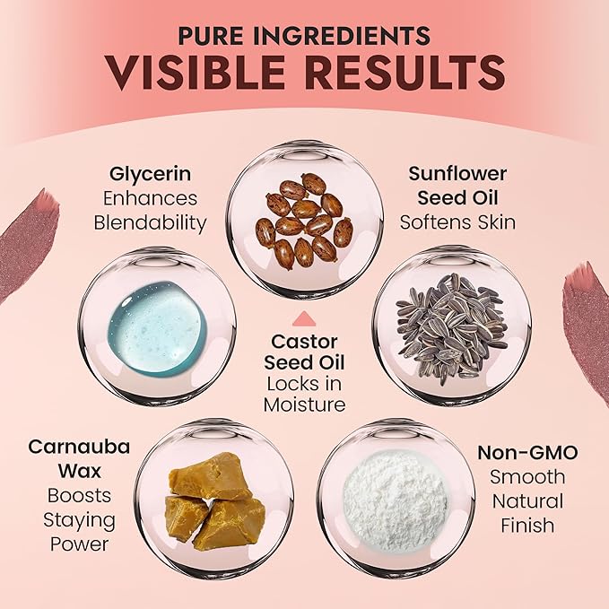 Organic Blush Tube, Cabernet - 100% Natural Vegan Cream Blush Sticks, Multi-Use Bronzer, & Highlighter for Lips, Cheeks & Eyes, Buildable Shimmer, Gluten-Free, Paraben-Free, Made in USA-Velvo Beauty
