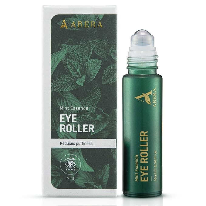 Abera Eye Roller Serum with Mint Essence, Vitamin C and Peptides - Energizing Serum for Dark Circles and Puffiness, Fine Lines Serum, 0.34 fl oz-Velvo Beauty
